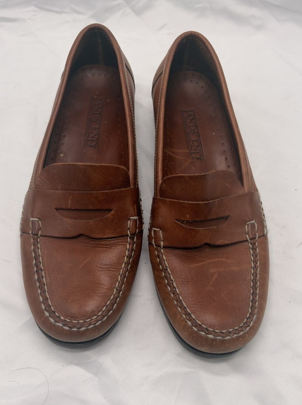 L.L. Bean Men’s Penny Loafers Size 9 Brown Leather Moc Toe Driving Shoes